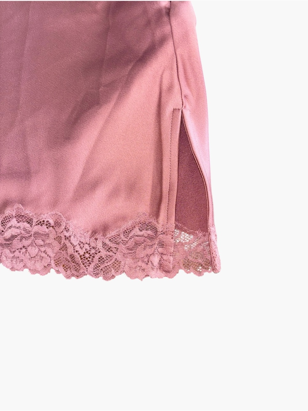House of CB 'Nia' Rose Pink Satin + Lace Slip Dress NWOT - Picture 8 of 16